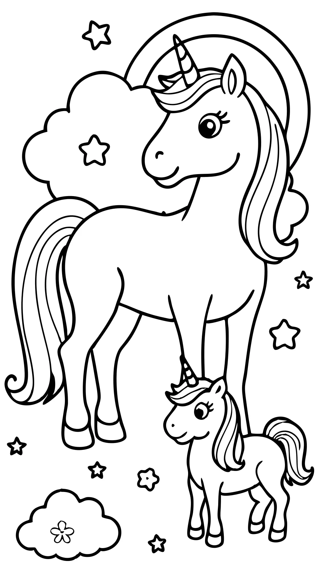 unicorn family coloring pages